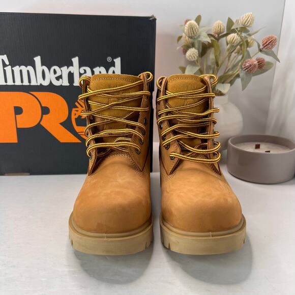 Timberland PRO Sawhorse 6" Composite Safety Toe Boots Brown Men 4.5W Tried On - Picture 2 of 11
